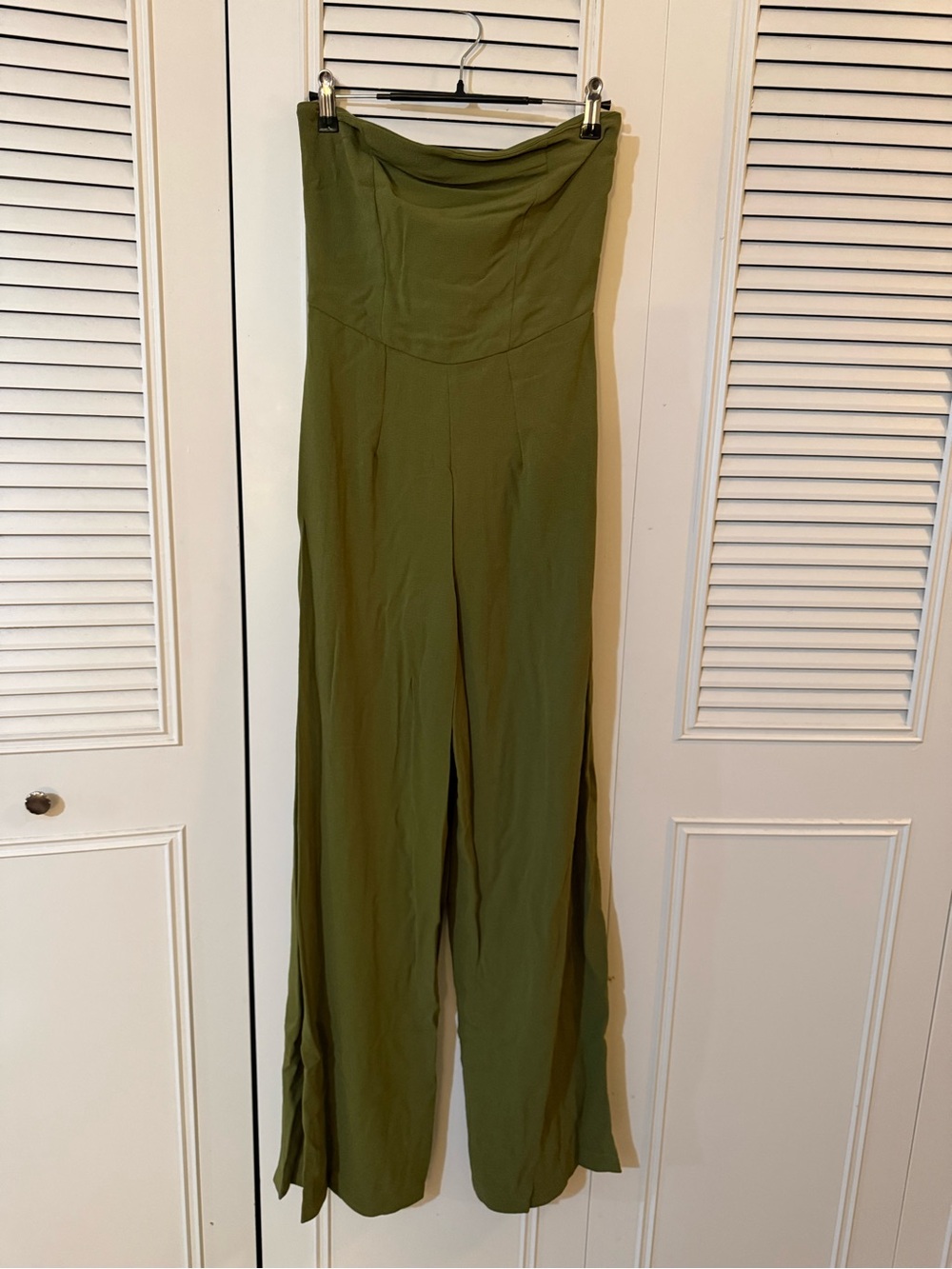 Olive Wide-Leg High-Waist Jumpsuit